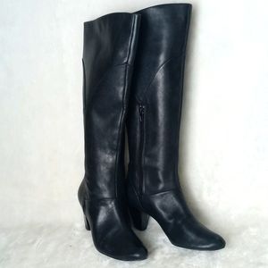Audrey Brooke black leather high boots size 6.5
